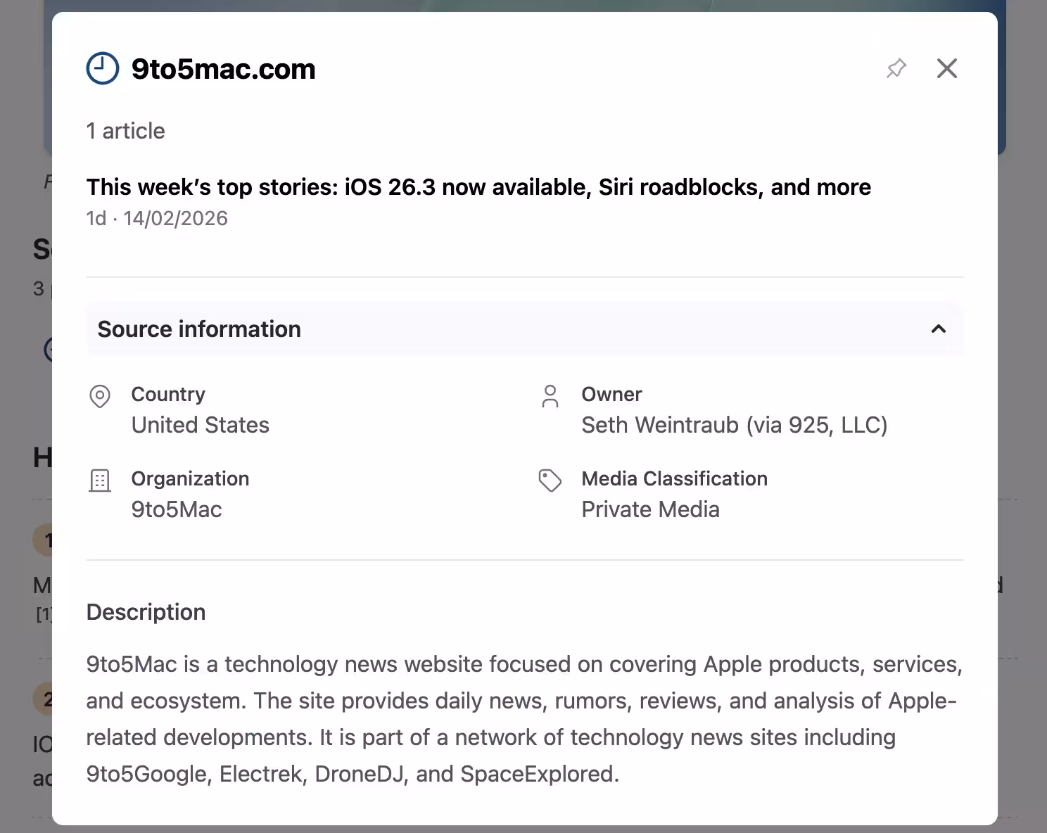 Kagi News source details